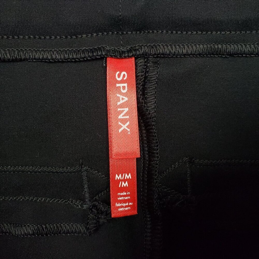 Spanx Back Seam Skinny Perfect Pant Womens Medium Black High Rise Black Ponte - Picture 8 of 10